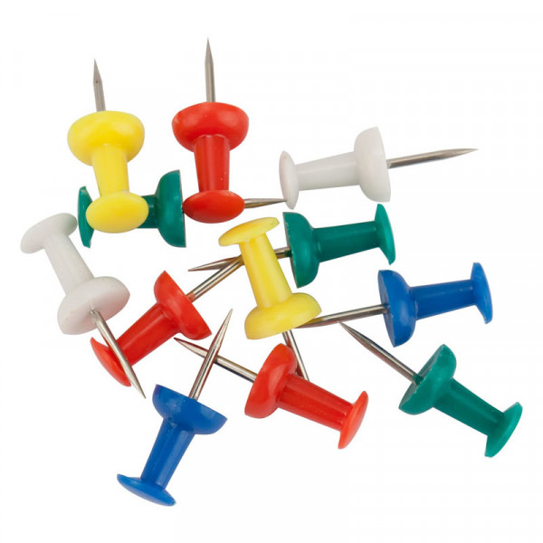 Кнопки-цвяхи Axent, кольорові, пластиковий контейнер 50 шт