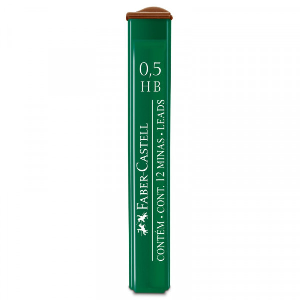 Набір грифелів для механічного олівця 0,5 мм HB 12шт в пеналі Super-Polymer Faber-Castell 