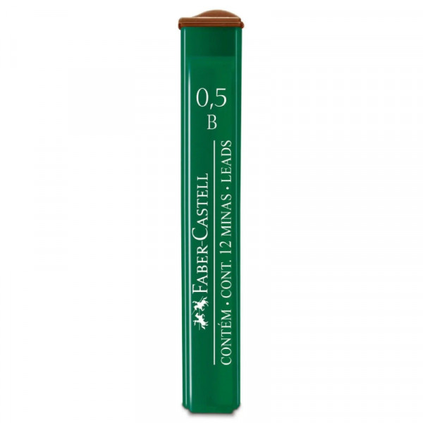 Набір грифелів 0,5 мм B 12шт в пеналі Super-Polymer Faber-Castell 