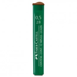 Набір грифелів для механічного олівця 0,5 мм 2B 12шт в пеналі Polymer Faber-Castell 