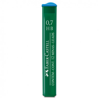 Набір грифелів для механічного олівця 0.7мм, HB 12шт в пеналі Super-Polymer Faber-Castell 