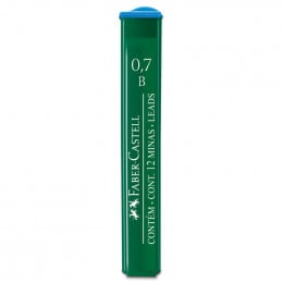 Набір грифелів для механічного олівця 0.7мм, B 12шт в пеналі Super-Polymer Faber-Castell 