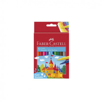 Фломастери FaberCastell  Felt Tip "Замок", картонна упаковка, 12 кол., 554201