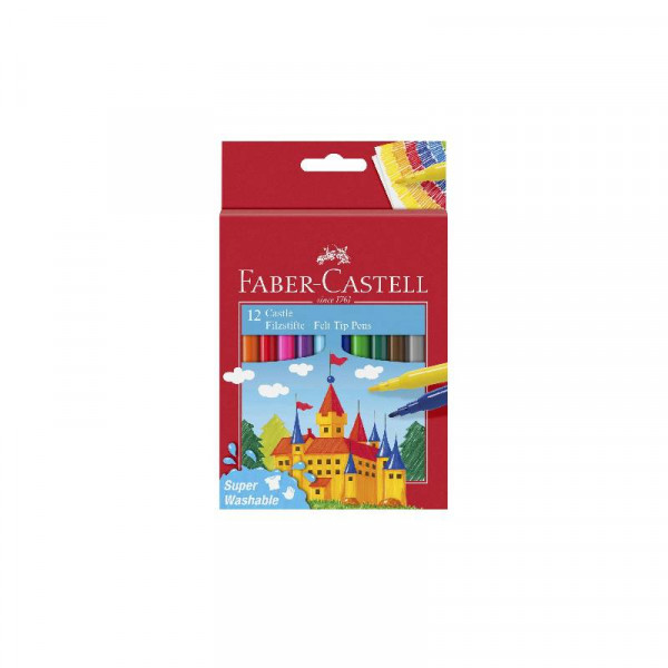 Фломастери FaberCastell  Felt Tip "Замок", картонна упаковка, 12 кол., 554201