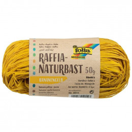Рафія в мотках Folia Raffia-natural quality, №14 Бананово-жовтий, 50 гр