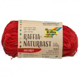 Рафія в мотках Folia Raffia-natural quality, №20 Темно-червоний, 50 гр