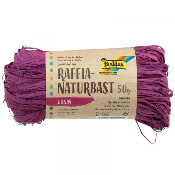 Рафія в мотках Folia Raffia-natural quality, №21 Розово-фіолетовий, 50 гр