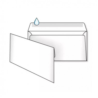 Конверт поштовий Білий 110*220 мм, 75 г/кв.м, декстриновий, Е65