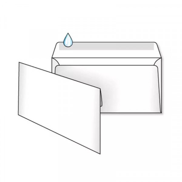 Конверт поштовий Білий 110*220 мм, 75 г/кв.м, декстриновий, Е65