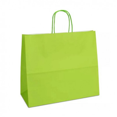 Пакет паперовий світло-зелений з крученими ручками, 32*13*28 см, Volley