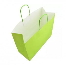 Пакет паперовий світло-зелений з крученими ручками, 32*13*28 см, Volley