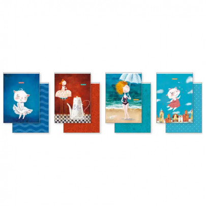 Комплект зошитів 2 шт Школярик TwinBook серія №566, 40 аркушів клітинка/без лініювання 70 г/м2 А5 14.8*21 см