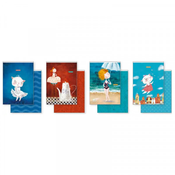 Комплект зошитів 2 шт Школярик TwinBook серія №566, 40 аркушів клітинка/без лініювання 70 г/м2 А5 14.8*21 см