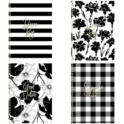 Блокнот на спіралі Школярик серія №6084, 80 аркушів білого кольору в клітинку 90 г/м2 B5 17.6*25 см