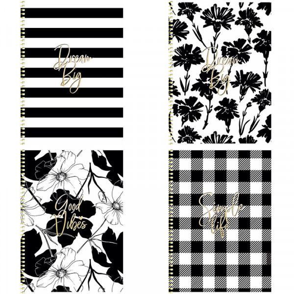 Блокнот на спіралі Школярик серія №6084, 80 аркушів білого кольору в клітинку 90 г/м2 B5 17.6*25 см