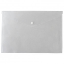 Папка-конверт Buromax, А4 на кнопке/ - Прозрачный