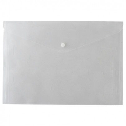 Папка-конверт Buromax, А4 на кнопке/ - Прозрачный