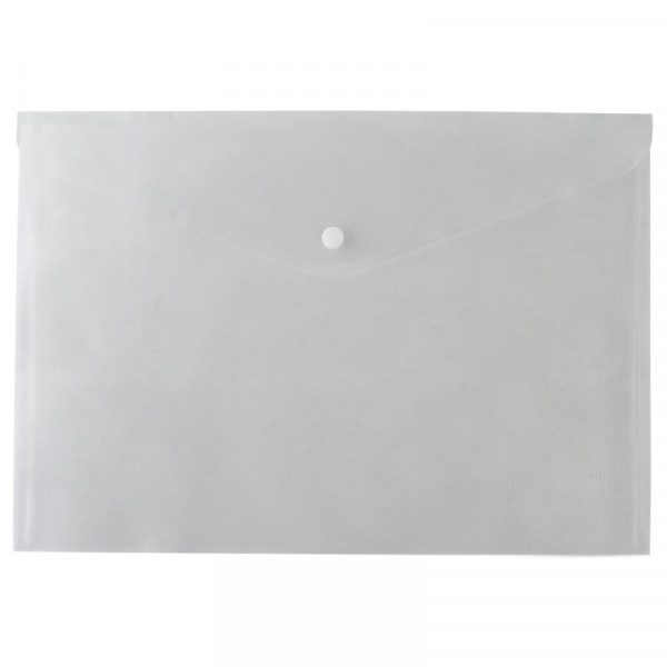 Папка-конверт Buromax, А4 на кнопці, Прозора