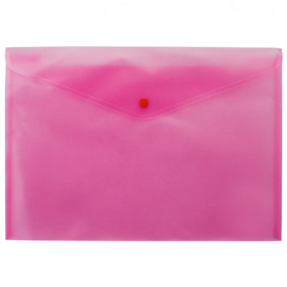 Папка-конверт Buromax, А4 на кнопке/ - Розовый