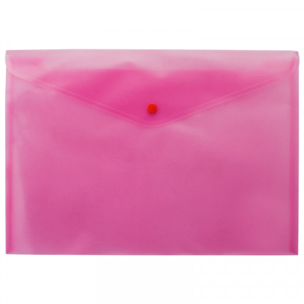 Папка-конверт Buromax, А4 на кнопці, Рожева