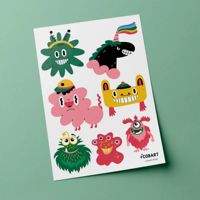 Набір стикерів Monster Cobart