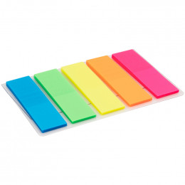 Закладки Axent, неоновые, 5 цветов, 125 шт, 12*45 мм.