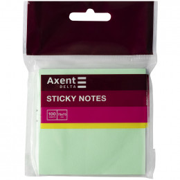 Блок бумаги с клейким слоем Axent, зеленый, 100 листов, 75*75 мм
