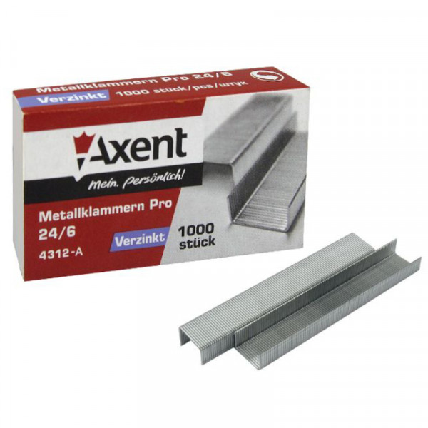 Скоби Axent, №24/6, 1000 шт