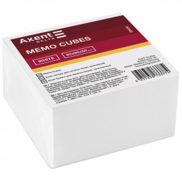 Папір для нотаток Axent, білий, проклеєний, 90*90*50мм