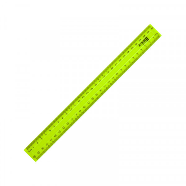 Лінійка пластикова Axent, жовта, 30 см.