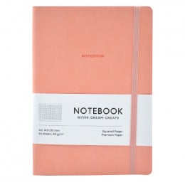 Блокнот в клетку А5 96 листов белого цвета 80 г/м2, мягкая обложка цвет Coral, Notebook Школярик
