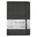 Блокнот у клітинку А5 96 аркушів кремового кольору 80 г/м2, тверда обкладинка колір Dark Gray, Notebook Школярик