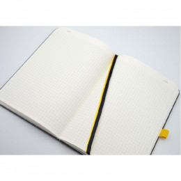 Блокнот в клетку А5 96 листов кремового цвета 80 г/м2, твердая обложка цвет Dark Gray, Notebook Школярик