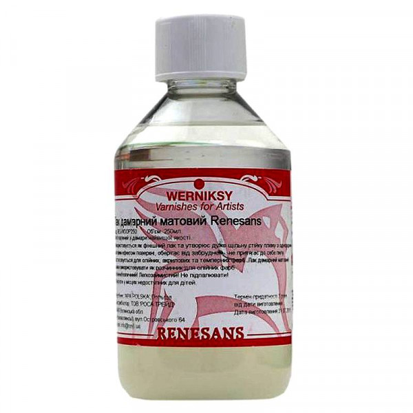 Лак даммарный матовый 250мл, Dammar Varnish Matt Renesans