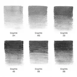 Набір графітових олівців Studio Collection Medium Graphite Pencil, 6 шт, метал, Winsor&Newton