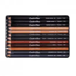 Набір графітових олівців Conte The "Studio" metal box, 12 шт