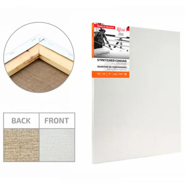 Полотно на підрамнику ROSA, льон середне зерно, акриловий грунт, 40*60 см