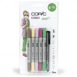 Набір спиртових маркерів Copic Ciao Set "5+1 Manga №3", 6 шт