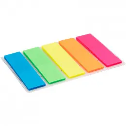 Закладки Axent, неонові, 5 кольорів, 125 шт, 12*45 мм.