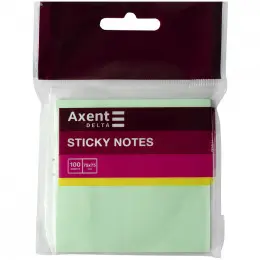 Блок паперу з клейким шаром Axent, зелений, 100 аркушів, 75*75 мм