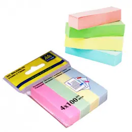 Закладки Axent, прямокутні, 4 кольори, 400 шт, 12*51 мм.