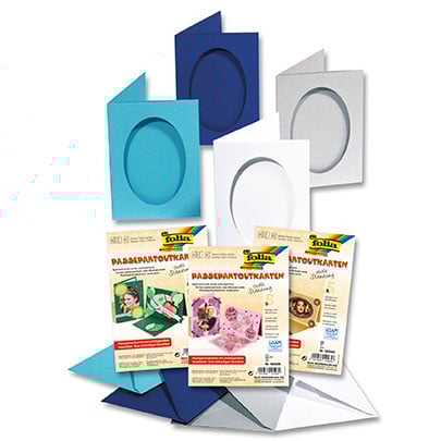 Заготовка для открытки Паспарту овальное Folia Passepartouts - oval cut, 10.5x15см, 1 шт/ - #00 Белый