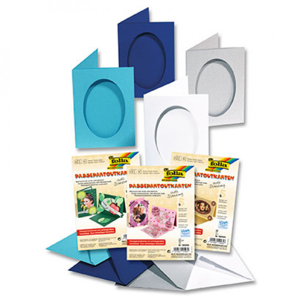 Заготовка для листівки "Паспарту овальне" Folia Passepartouts - oval cut, 10.5x15см, 1 шт №00 Білий