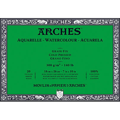 Блок для акварели холодного прессования Arches Cold Pressed 300 гр, 20 листов
