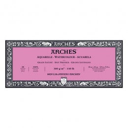 Альбом (блок) для акварелі, гарячий прес, Arches Hot Pressed 20 аркушів 300 г/м2, 10x25 см