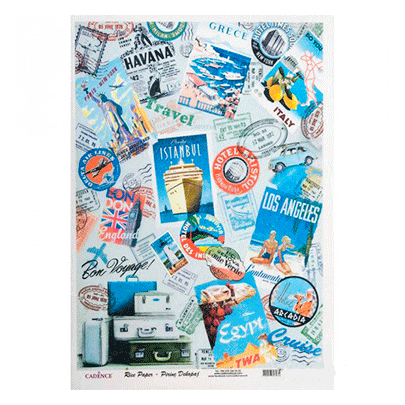 №190 Декупажная карта на рисовой бумаге Cadence Rice Paper Decoupage, А4