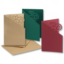 Заготовка для открытки Угловой орнамент 10,8х15,5см/ - #65 Золото