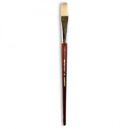 Кисть плоска, щетина, серія Живопис 2112, біл. ворс, довга ручка