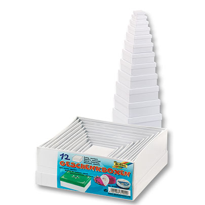 Набор белых коробок для декора Квадрат 12 шт