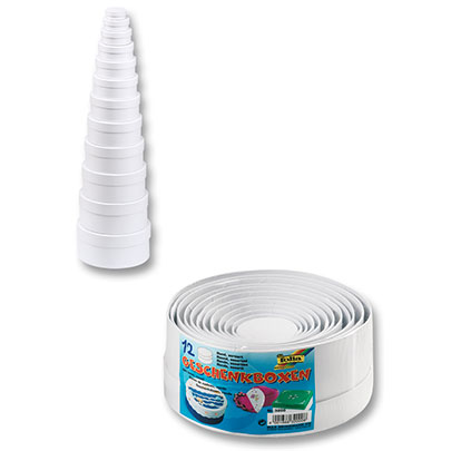 Набор белых коробок для декора Круг 12 шт